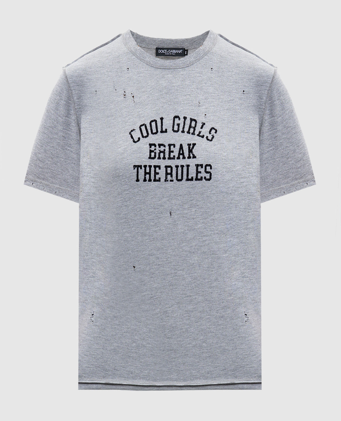 Gray T-shirt with holes Dolce&Gabbana