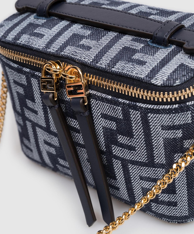 Fendi Синяя сумка кросс-боди Vanity в узор 8BS108AWVA изображение 4