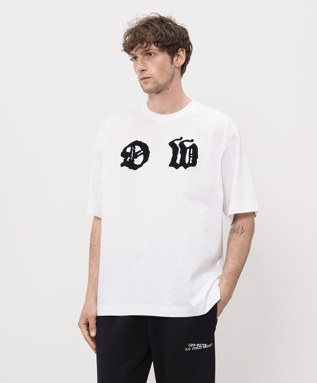 Off-White Біла футболка з принтом Palace Arrow 44MAA120Z26J001 зображення 3