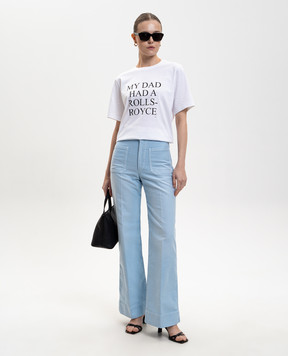 Victoria Beckham Голубые джинсы клеш Alina с патчем логотипа 1126DJE007252BS