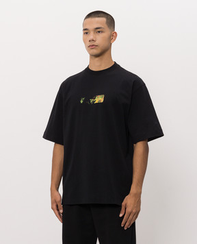 Off-White Чорна футболка з принтом Spices Arrow 44MAA120F26J00D