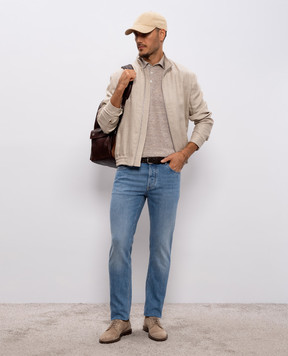 Brunello Cucinelli Бежеве поло з льоном M2L00315