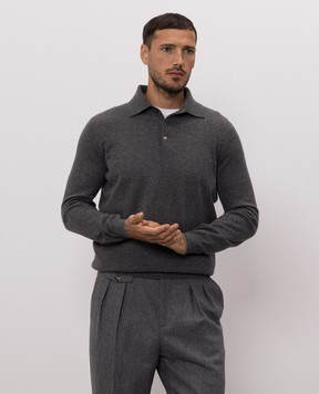 Brunello Cucinelli Поло сірого кольору з кашеміру M2200295