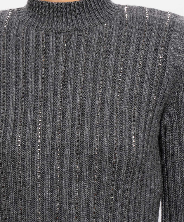 Twinset Серое платье с кристаллами 262TT3152 изображение 5