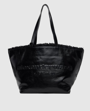 Alexander Wang Черная кожаная глянцевая сумка-тоут на меху 20426T21L