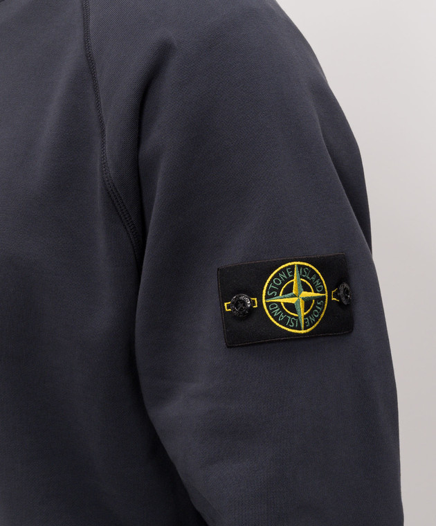 Stone Island Синий свитшот с патчем логотипа L2S156100008S0051 изображение 5
