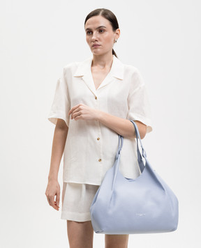 Gianni Chiarini Голубая кожаная сумка-тоут Dua BS9720RNGDBLTU