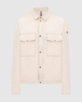 Moncler Куртка цвета айвори с леном Watagua в стиле рубашки L10911G00038599HC