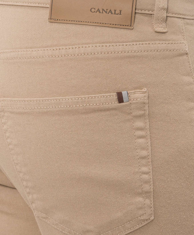 Canali Бежеві джинси з патчем логотипа PD0163791719 зображення 5