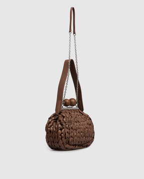 Max Mara Weekend Коричневая кожаная сумка Pasticcino WKALIBERO