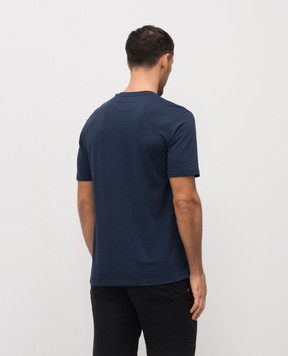 Stefano Ricci Синяя футболка с вышивкой эмблемы MNH6104970803