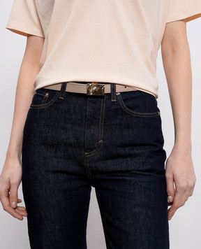 Loulou de Saison Бежевый кожаный ремень MINAR MINARLDS