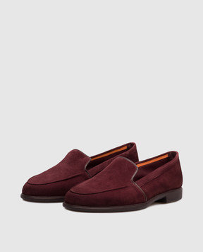 Santoni Бордові замшеві лофери WULB72051GC2SAEA