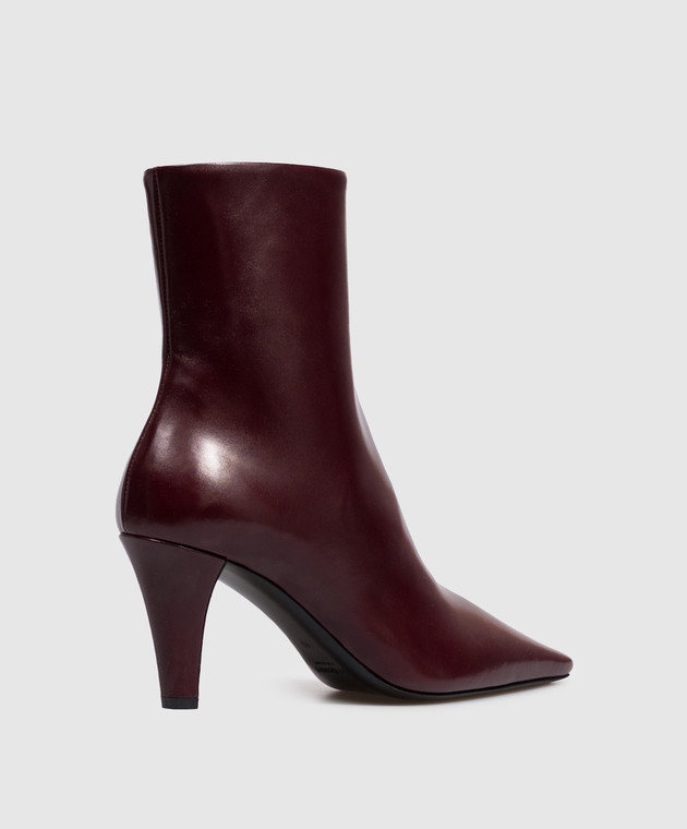 Saint Laurent Бордові шкіряні ботильйони JILL 806671AAEHW зображення 3