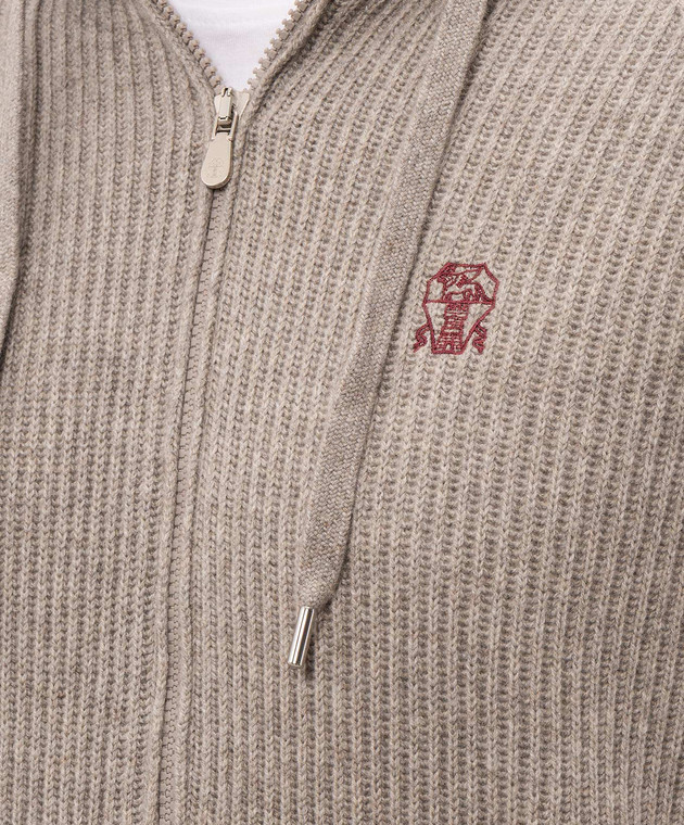 Brunello Cucinelli Бежева спортивна куртка з кашеміру M22704806G зображення 5