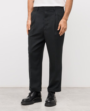 Ami Paris Чорні штани з вовни HTR111WV0066