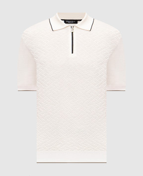 Stefano Ricci Біле поло із шовку у візерунок K616452P31F26117