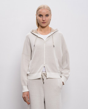 Brunello Cucinelli Белая спортивная куртка с узором эмблемы M19255806