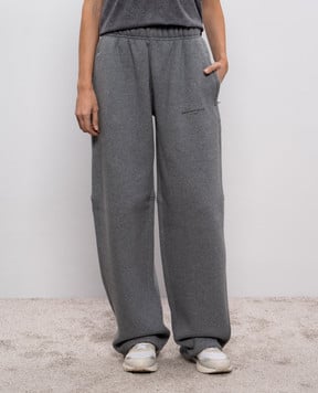 Alexander Wang Сірі утеплені спортивні штани з кристалами UCC4254119
