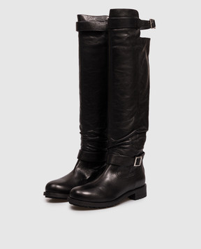 Jimmy Choo Черные кожаные сапоги Biker BIKERKBERZ