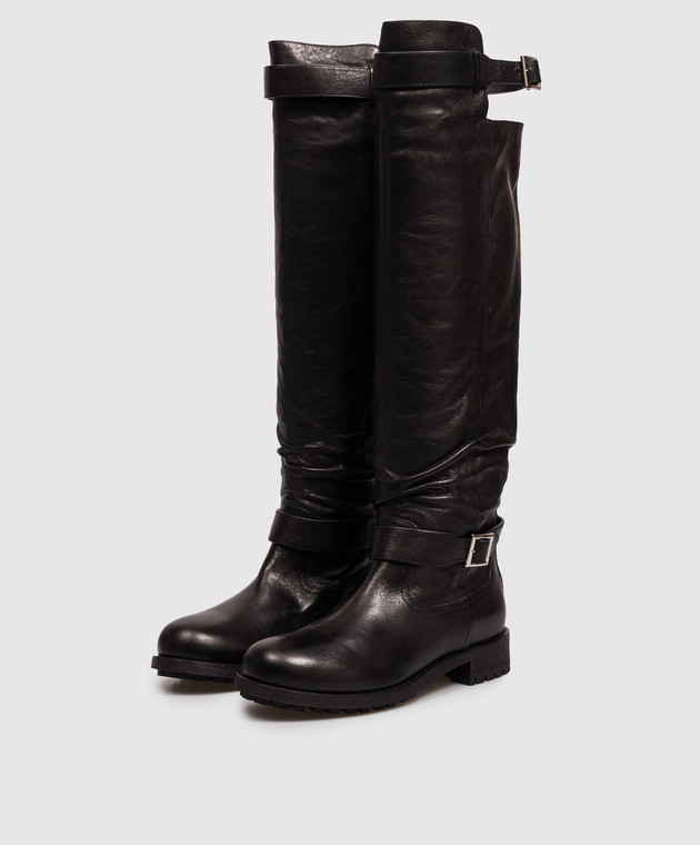 Jimmy Choo Чорні шкіряні чоботи Biker BIKERKBERZ зображення 2
