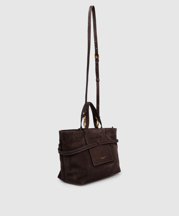 Gianni Chiarini Коричнева замшева сумка-тоут Belty BS12695CMSTEMU зображення 3