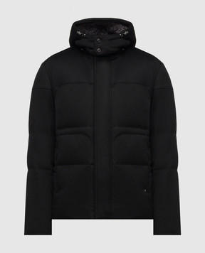 Stefano Ricci Черный пуховик из кашемира M7J5300104CO60HC