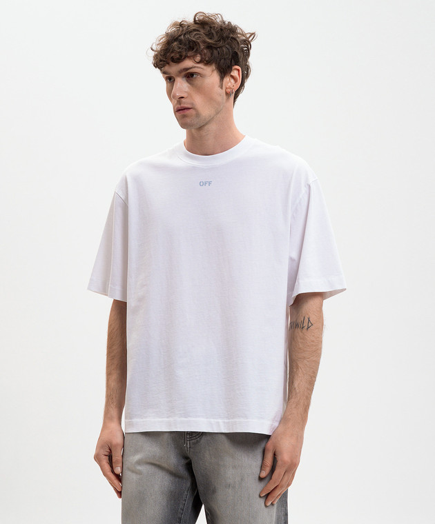 Off-White Біла футболка з логотипом OFF 44MAA120S26J00Y зображення 3