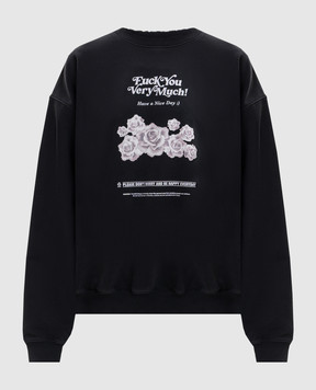 Vetements Чорний світшот з принтом MH27CN203B