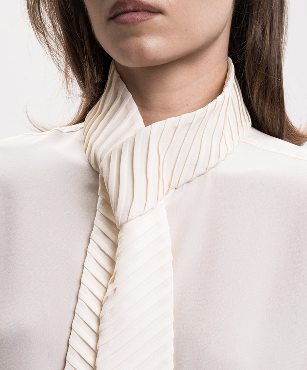 Victoria Beckham Блуза із шовку кольору айворі 1426WSH007718A зображення 5