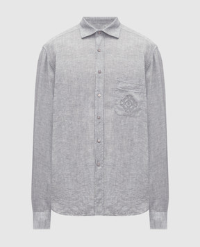 Stefano Ricci Серая рубашка из льна MC008163BX2922
