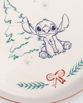 Disney Біла обідня керамічна тарілка Stitch DN25342