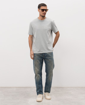 Balmain Сині джинси з патчем логотипа GH1MI043DG10