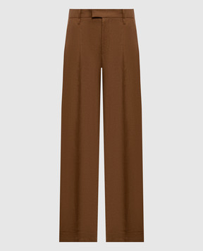 Brunello Cucinelli Коричневі штани з льону MH527P8492