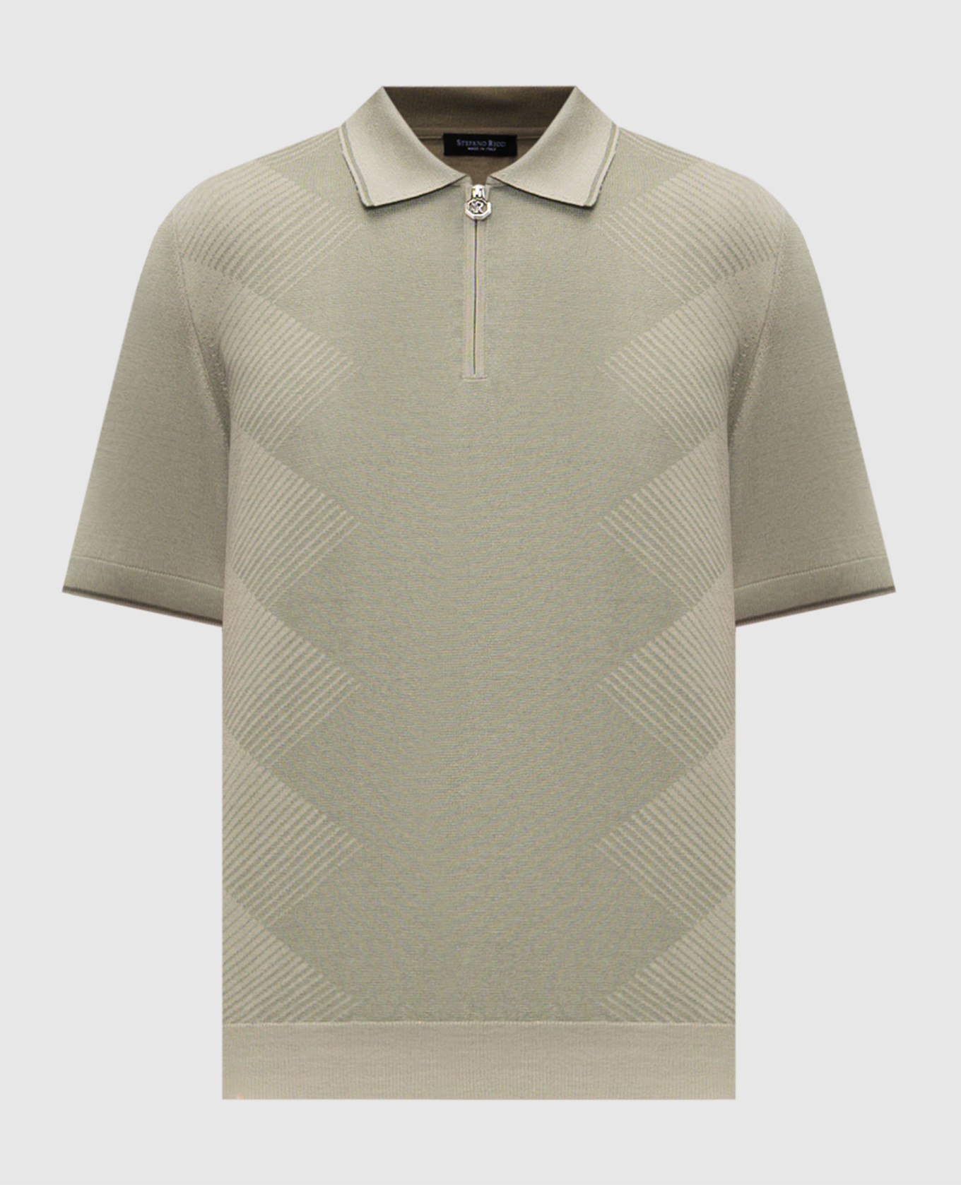 Зеленое поло с шелком