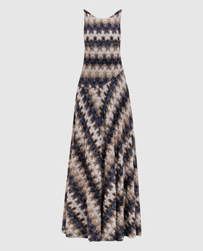 Missoni Бежевое платье с открытой спиной с люрексом DS26SG3PBR015J