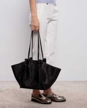 YUZEFI Чорна сумка-тоут Mochi з рафії LARGEMOCHI