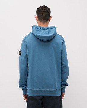 Stone Island Блакитне худі з логотипом K2S156100062S0051