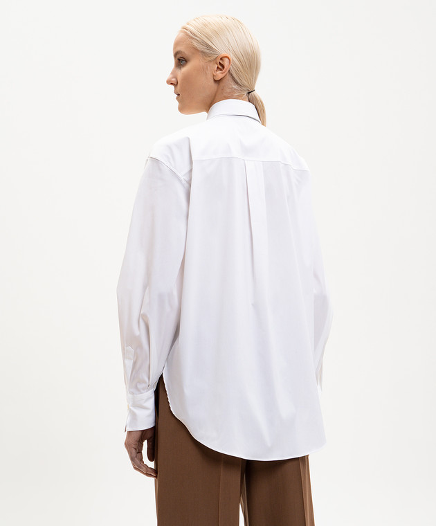 Brunello Cucinelli Біла сорочка зі знімною краваткою MP091M3A56 зображення 4