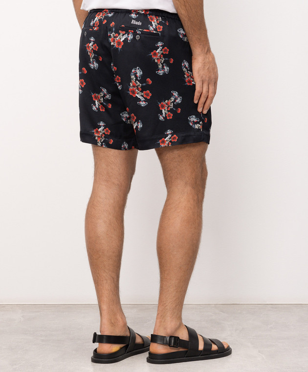 Rhude Черные шорты с принтом RHSS26SH01358 изображение 4