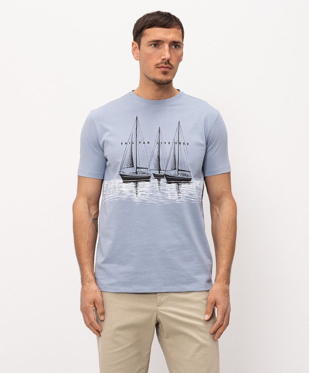 Florentino Голубая футболка с принтом 126762610654 изображение 3
