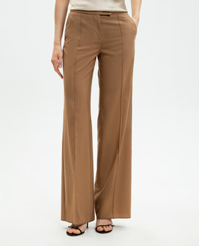 Marco Pescarolo Коричневые брюки Diana из шерсти и шелка DIANAD5314