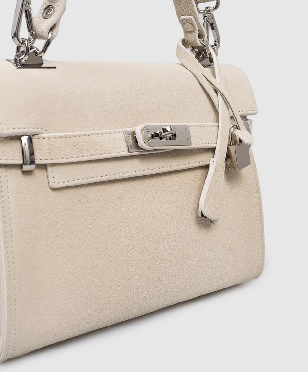 Gianni Notaro Замшевая сумка-сечел цвета айвори SUEDE 099SUEDENIKEL изображение 4