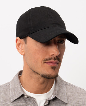 Saint Laurent Чорна кепка з фактурною монограмою логотипа 8646083YT51