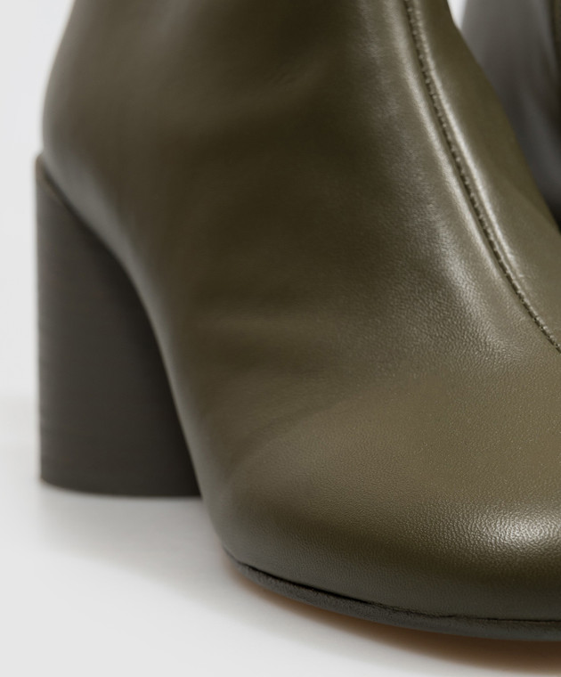 Maison Margiela MM6 Шкіряні ботильйони кольору хакі S59WU0235P3628 зображення 5