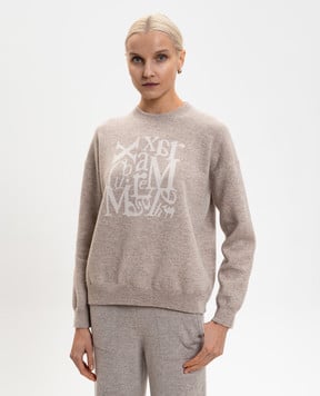 Max Mara Бежевий светр FLIPPER з вовни і кашеміру з логотипом SMMFLIPPER