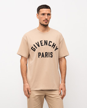 Givenchy Бежевая футболка с логотипом BM71NK3YRS