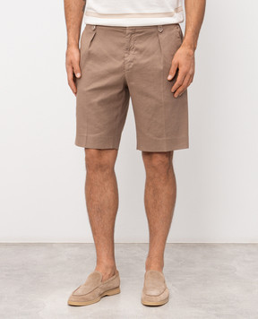 Stefano Ricci Коричневі шорти з льоном з емблемою M1T6100180LCTL1U