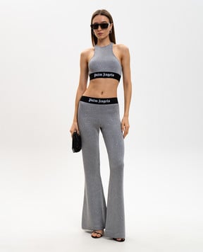 Palm Angels s Сірий топ в паєтки з логотипом PWHT001G23KNI001