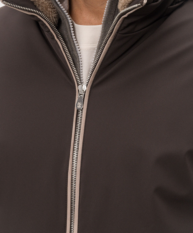 Brunello Cucinelli Коричневий пуховик MV4061606 зображення 5